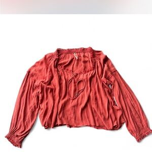 Free People Coral Blouse